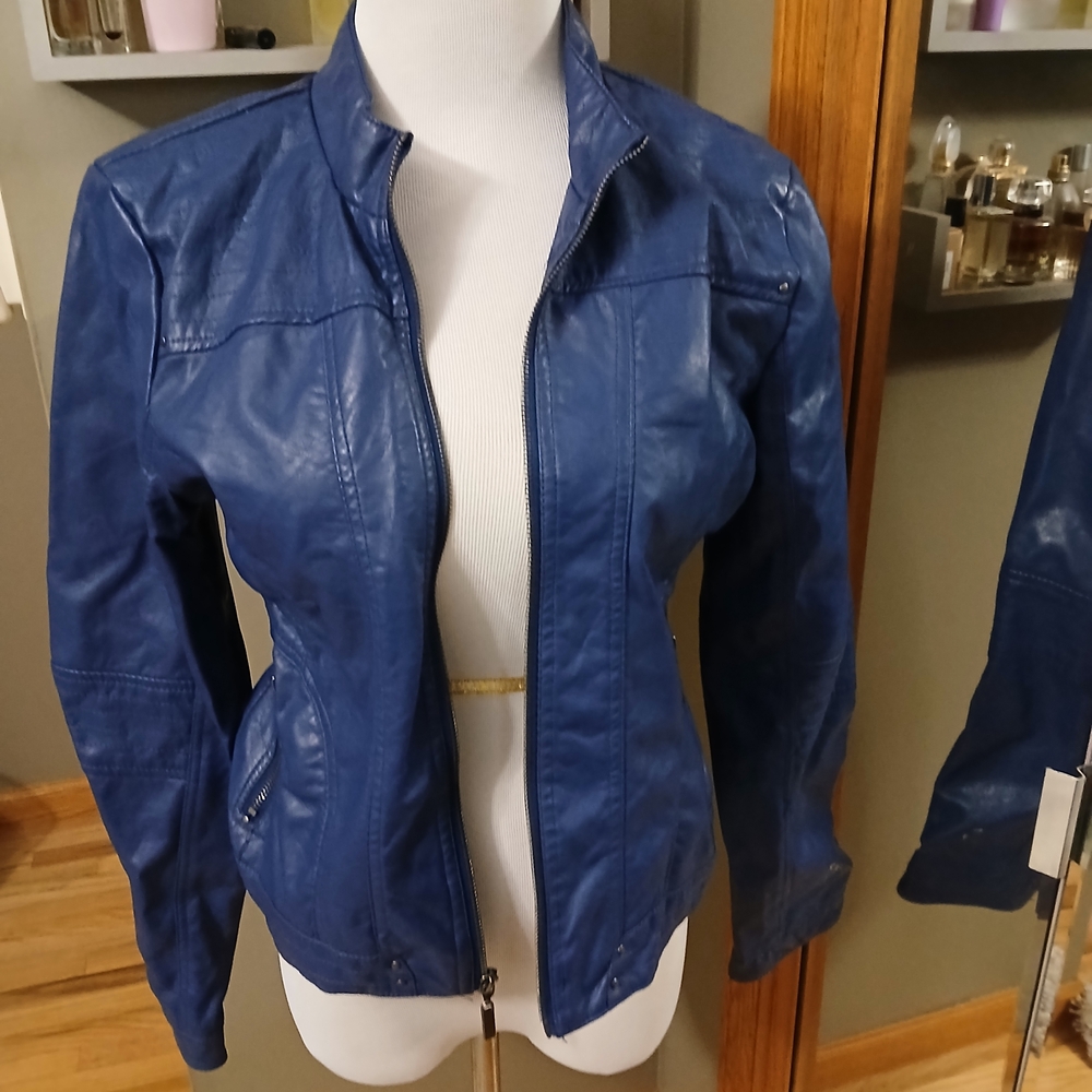 New Look Royal Blue Faux Leather Jacket